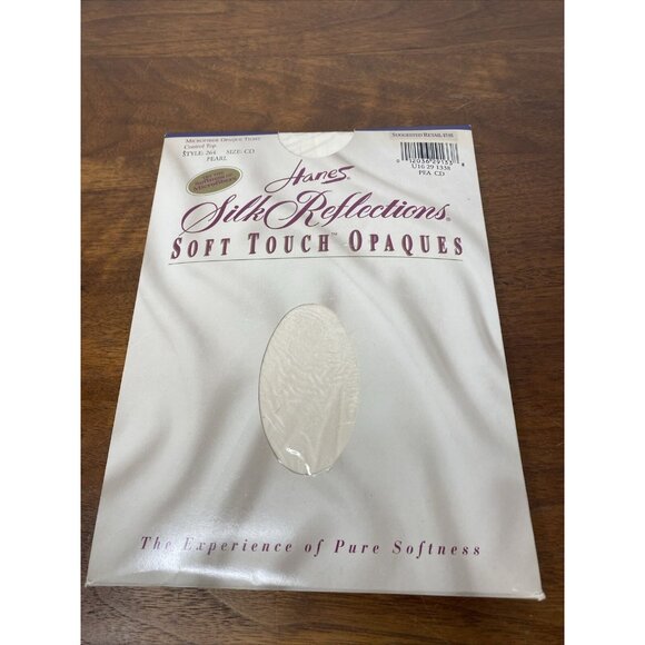Hanes Silk Reflections Soft Touch Opaques Control Top Pearl Sz CD Tights - Picture 1 of 4